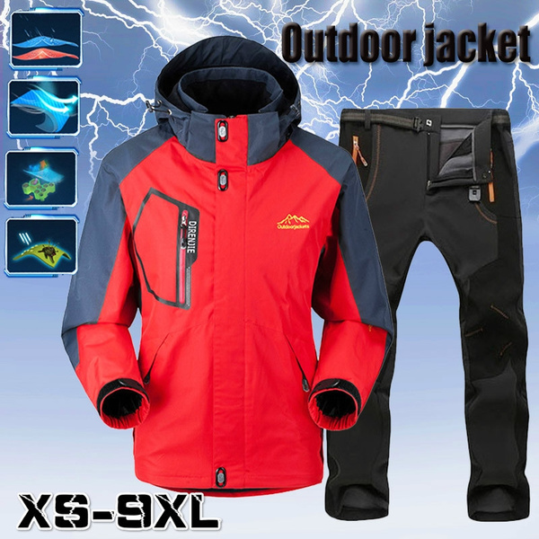 Men Winter Waterproof Jackets Or Pants Fleece Warm Plus Size Outdoor Suit  Fishing Hiking Windproof Outdoor Jackets or Pants