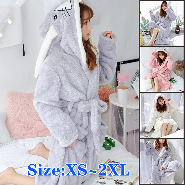 Bath Robe Hooded Robes Women Dressing Gown Warm Bathrobe Coral Ladies – the  best products in the Joom Geek online store