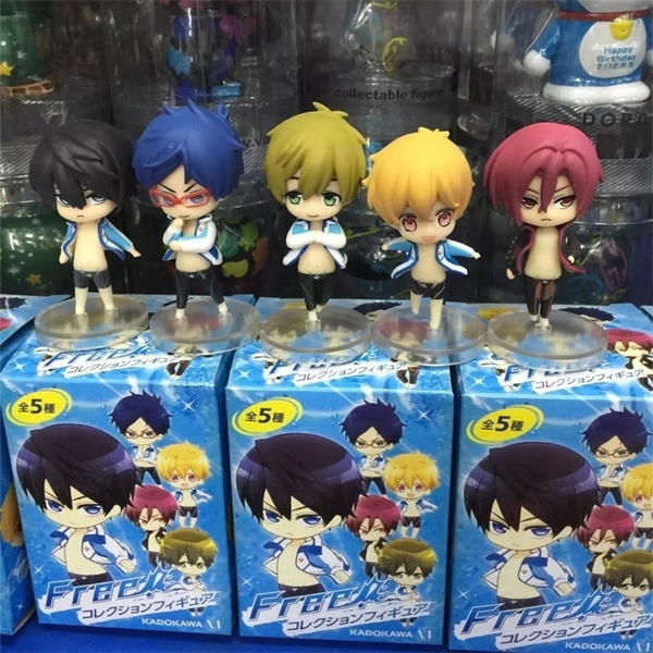 5pcs Set Free Iwatobi Swim Club Series Anime Pvc Figure Collectible Model Toy Gift Wish