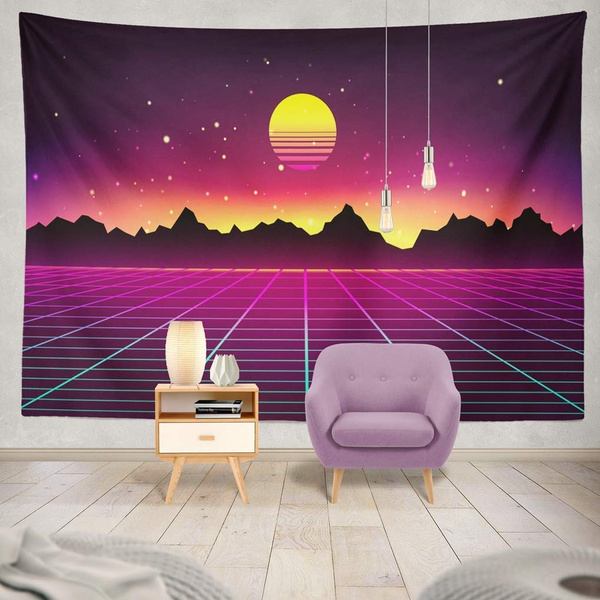 Tapestry Wall Art Retro Futuristic Abstract With Neon And Mountains Silhouette Vintage Swirls 60 X 71 Hanging S Kids Room Decor Blanket Curtains Wish - Futuristic Home Decor Tapestry Wall Art Retro Futuristic Abstract With Neon And Mountains Silhouette Vintage Swirls 60 X 71 Hanging S Kids Room Decor Blanket Curtains Wish - Futuristic Home Decor