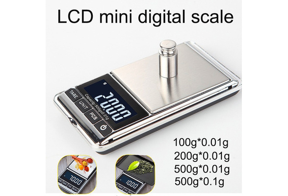 0,01g Mini LCD escalas digitales de alta precisión balanza electrónica de precisión 100200500g #500g 0.01 