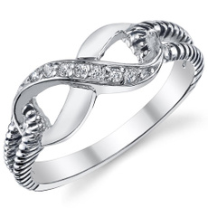 Sterling, Cubic Zirconia, Infinity, Jewelry