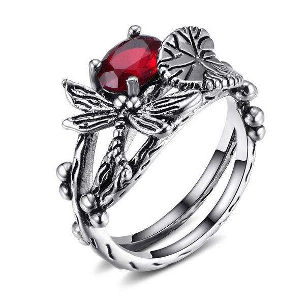 Sterling Silver Dragonfly CZ Ladies Fashion Ring