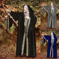 HICOSKY Hooded Cloak Cape Christmas Halloween Cosplay Costumes for Women Men