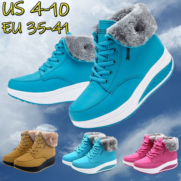 2019 Winter Boots Botas Invierno LAKESHI Cu a Para Mujer Tobillo Para Mujer Nieve De Piel Abrigadas Mujer Plataforma Zapatos