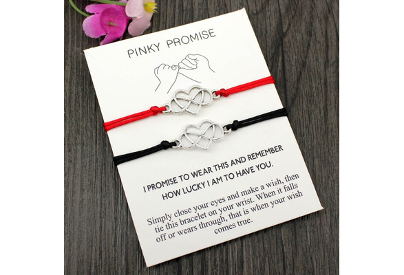 Amazon.com: Pinky Promise Bracelet for Women Men Lucky Bead Love Heart  Couple Bracelets Teen Girls Friendship BFF Glow in the Dark Jewelry:  Clothing, Shoes & Jewelry