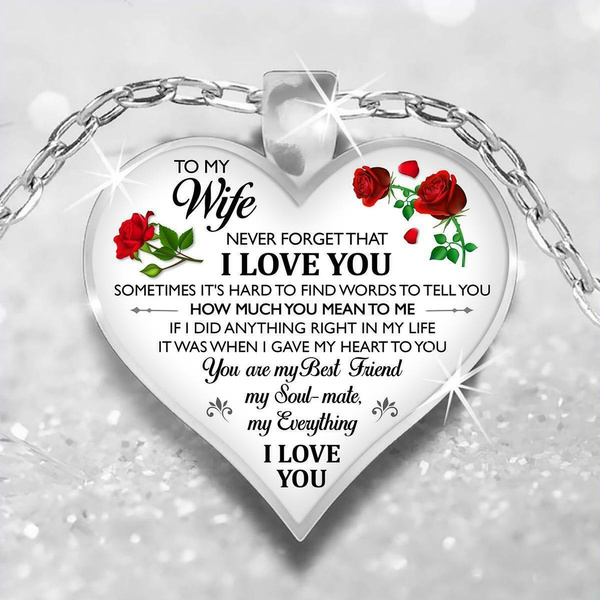 Gift For Wife Heart Necklace To My Wife Sentimental Gifts Husband To W –  Gifts For Family Online