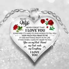 To My Wife Heart Necklace Pendant - Wife And Husband I Love You Gifts For Wife silver