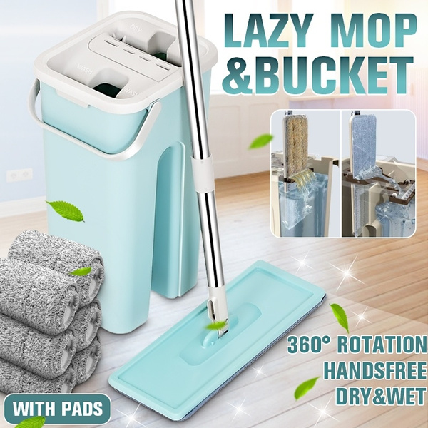 Sada Commotie uitvoeren Mop Lazy Automatically Ground Dry Wet Dual-Use Bucket Drag House Free Hand  Wash | Wish