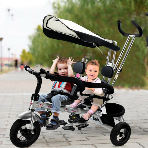 twin tricycle stroller