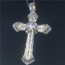 Silver Jewelry, DIAMOND, Luxury, Cross necklace