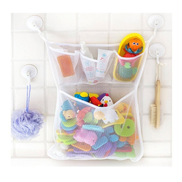 Baby Bad Spielzeug Tidy Lagerung Saugnapf Tasche Mesh Badezimmer Organizer dd 