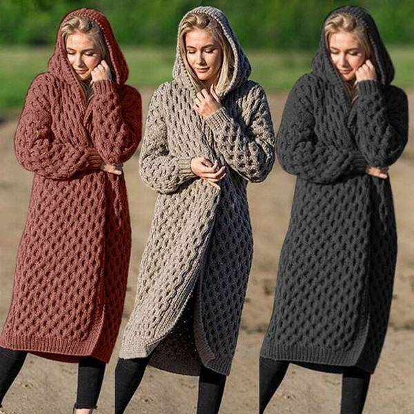 Thick long hot sale sweater coats