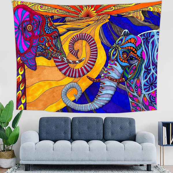 new colourful elephant tapestry wall hanging art bohemian hippie boho home decor