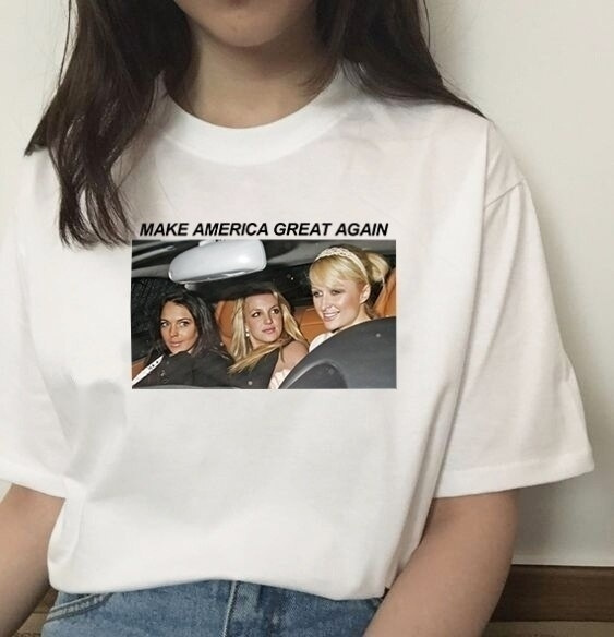 Britney Make America Great Again T-Shirt Women's Tumblr Fashion Cute Funny  Meme Shirt Hipsters Street Style Top | Wish