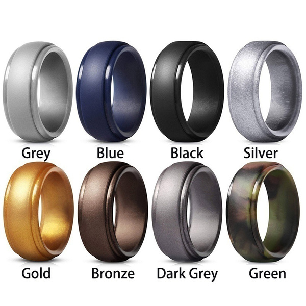 Rubber Wedding Ring Men Women Silicone 