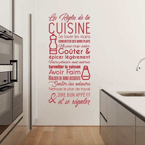 Sticker Citation Les Regles De La Cuisine Vinyl Wall Decor Wish