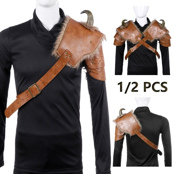 Steampunk Vintage Witcher Leather Pauldrons Medieval Viking