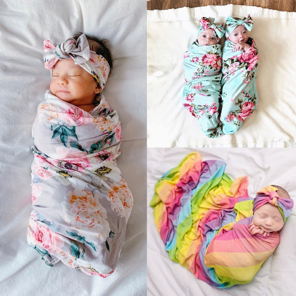 newborn floral swaddle