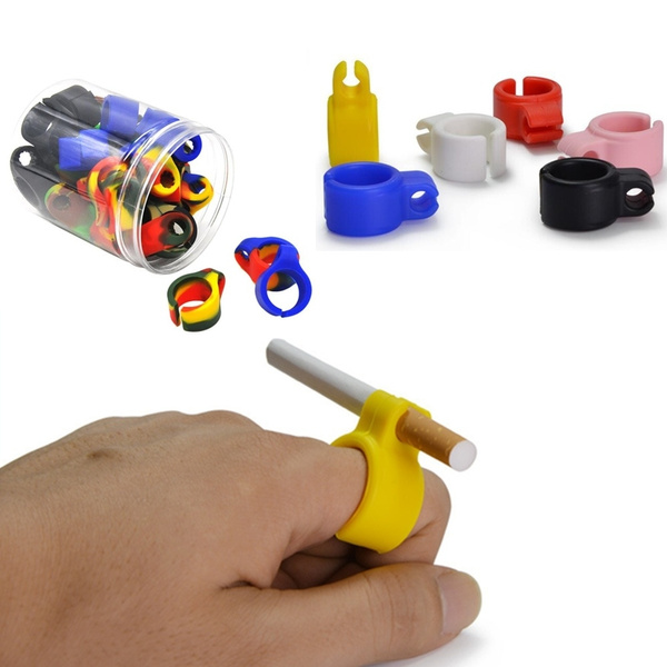 FashionNew Fashion Design Boys Girls Unisex Silicone Ring Finger Hand Rack Cigarette  Holder For Regular Smoking Accessories Gift