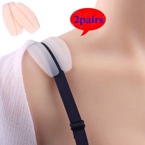 2 Pairs Silicone Shoulder Pad Soft Bra Strap Holder Cushions Non