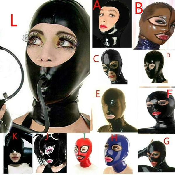 Latex Mask Attached Inflatable Gags Black Mask Inflatable Mask Halloween Mask 
