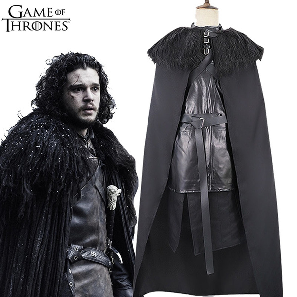 Halloween Game of Thrones Costume Jon Snow Costume Outfit Coat Cosplay Full Set