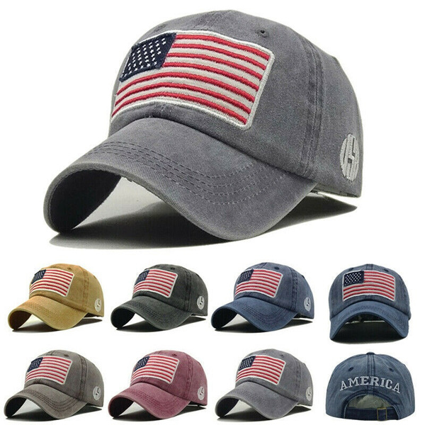Strong689 Mens Baseball Cap USA American Flag Hat Adjustable Tactical Military Caps Army