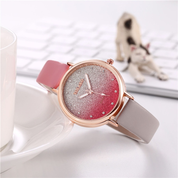 2020 Geneva Women Watch Relojes Mujer Fashion Simple Faux Leather Exquisite Analog Quartz Watch Luxury Female Clock Montre Femme Christmas Gifts