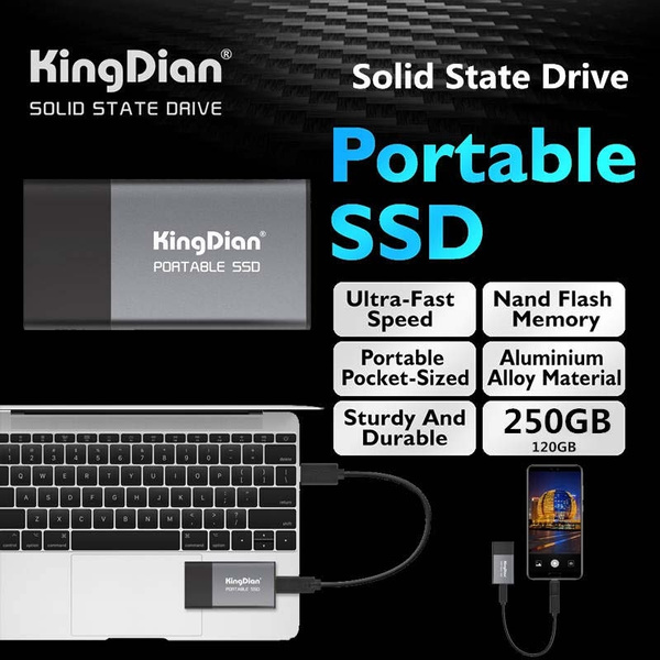 Kingdian 250gb 120gb External Ssd Usb 30 Portable Solid State Drive For Laptop Desktop Wish 6872