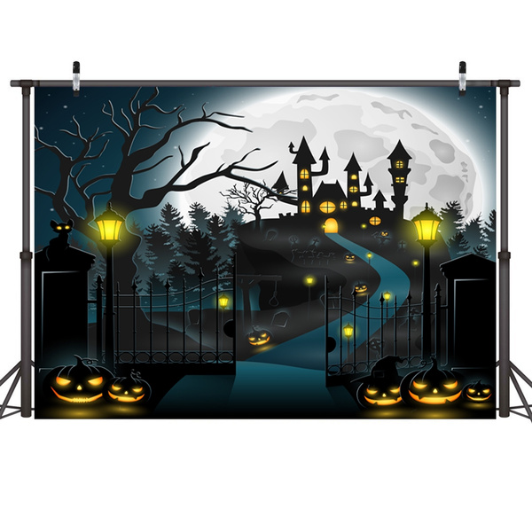 Halloween Backdrop 7x5ft/ 8x6.5ft Horror Forest Photography Backdrops ...