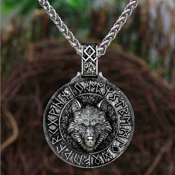 Viking on sale wolf pendant