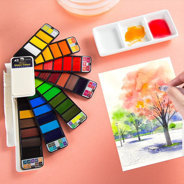 Mini Portable Folding Children Beginner Painting Advanced 42 Color