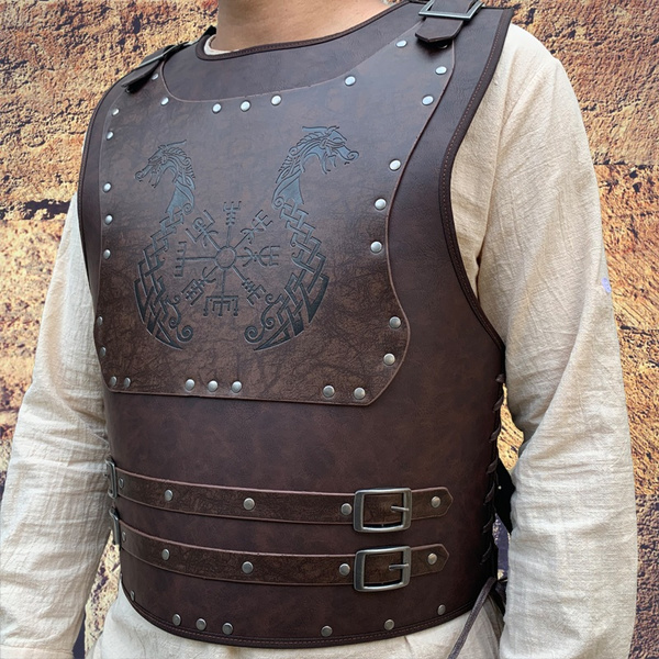 Handmade Vintage Leather Breastplate Viking Warrior Leather Amour ...