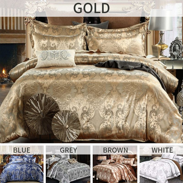 7 Sizes 5 Colors High Grade Jacquard Bedding Set 2 3 Pcs Duvet Cover Pillowcase Single Twin Double Queen King Size Quilt Comforter Sets Wish Size Quilt Cover Comforter Sets, King Size Jacquard Bedding
