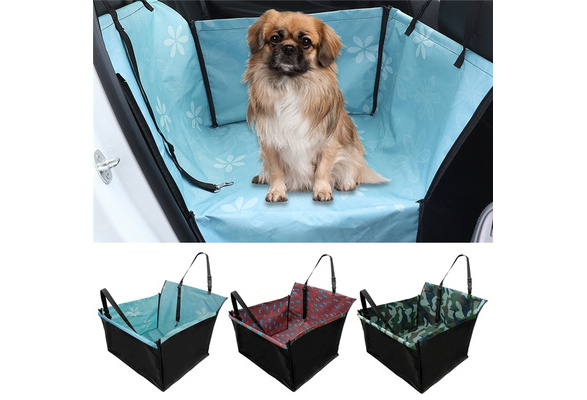 pet carriers oxford fabric paw pattern car pet seat cover dog car back seat carrier waterproof pet mat hammock cushion protector