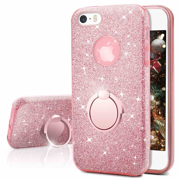 iPhone SE iPhone 5S / 5 Case,Girls Bling Glitter Sparkle Cute Case With 360 Rotating Ring Stand, Soft TPU Outer Hard PC Inner Shell Skin for Apple iPhone SE 5S 5 | Wish