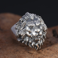 s925ringman, lionring, Head, Fashion