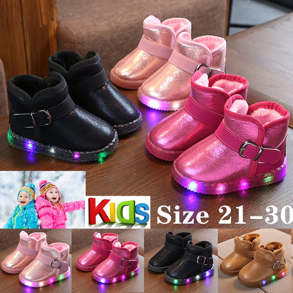Winter LED Lights Snow Boots Kids Led Boots Children Waterproof Boots