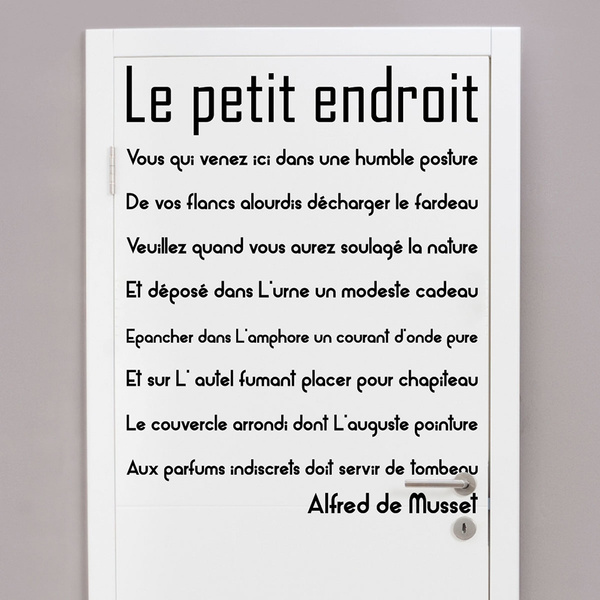 Sticker Citation Porte De Toilette Le Petit Endroit Vinyl Wall Decal Wish