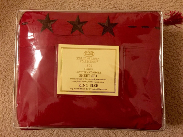 - QUICK SHIPPING!! Details about   4 Piece Bed Sheets Texas Star Embroidery BURGUNDY Queen 