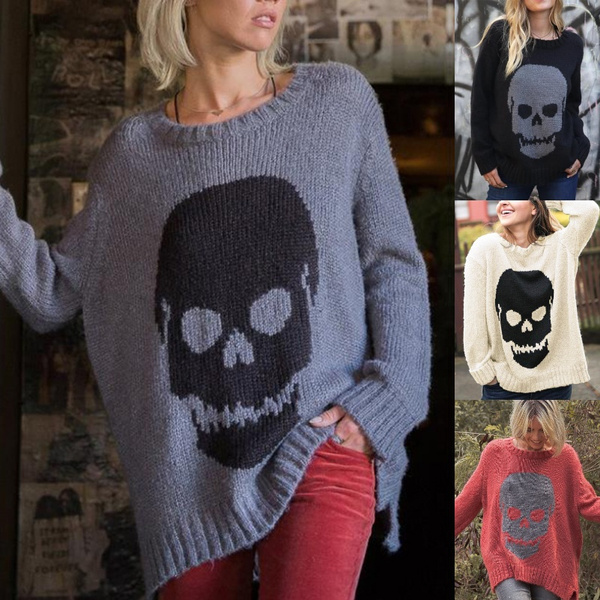 plus size skull sweater