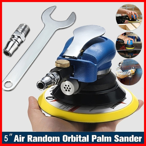 5 Inch Round Air Palm Random Orbital Sander 10000RPM Pneumatic Hand Sanding Tool 