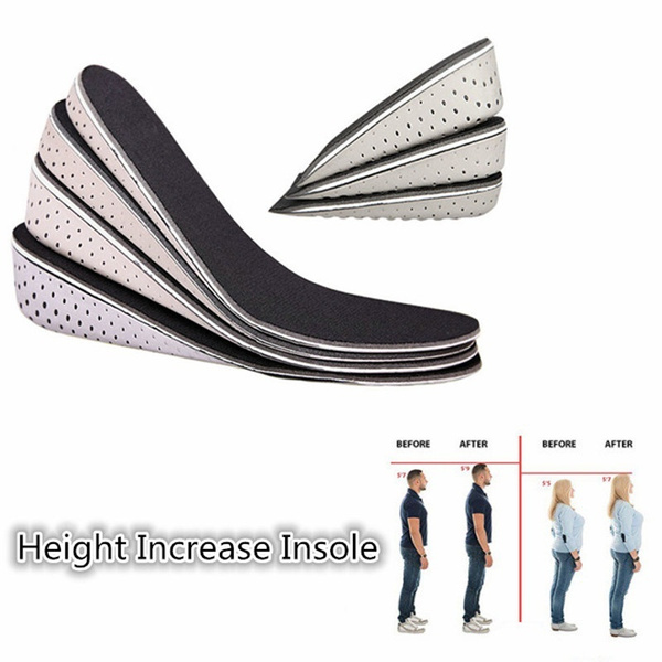 1 Pair Unisex Air Cushion Height Increase Shoe Insoles Pair Taller Heel  Lift 2 Inch