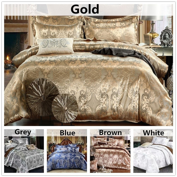 Home Bedding Set Jacquard Duvet Cover, White Jacquard Duvet Cover Set