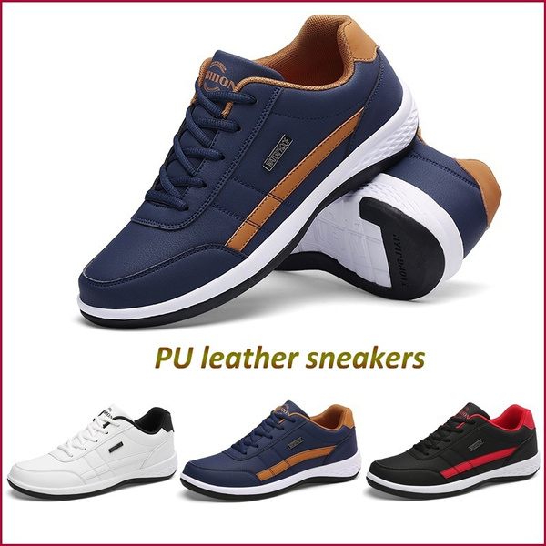 Mens Fashion Leather Casual Sneakers Sports Running Shoes Golf Fitness Shoes Zapatos De Hombre