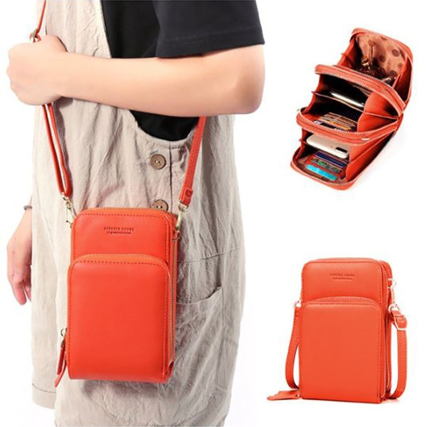 POPPY Faux Leather Cell Phone Purse Crossbody Shoulder Bag Wristlet Wallet  Credit Card Slots Holder Clutch for Women - Walmart.com