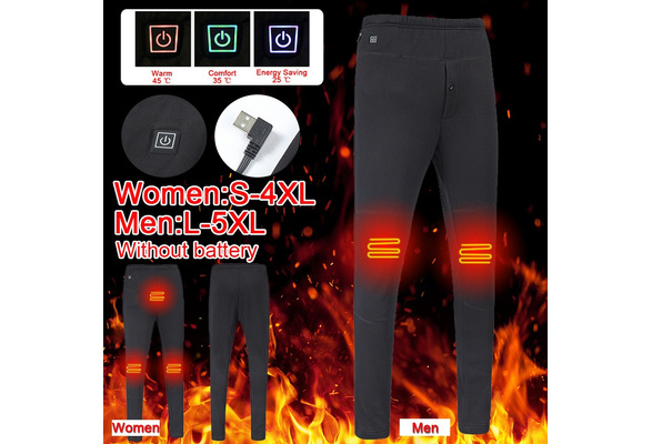 Heated Pants Winter Camping Warm Thick Pant Ski Hunting USB Charging 3  Level Size S-5XL