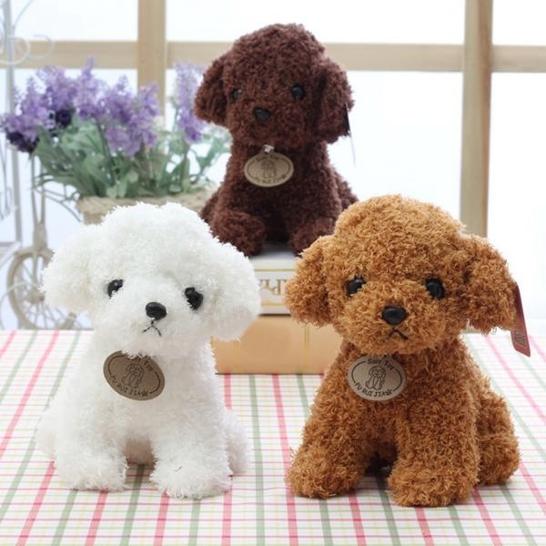 Stylish Realistic Curly Plush Dog Puppy Stuffed Doll Home Sofa Car Decor  Girls Gift