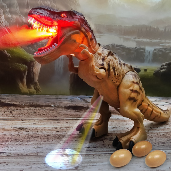 dinosaur walking and laying eggs